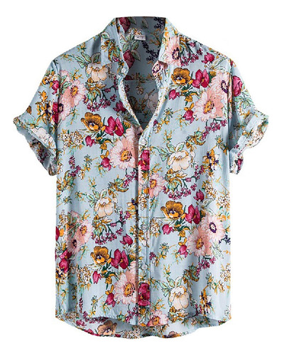 Camisa Hawaiana Manga Corta Boton Para Hombre Ajuste S