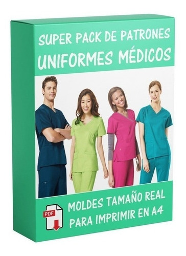 Moldes Y Patrones Uniformes Médicos Batas Cofias Delantal