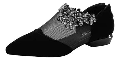 Sandalias De Malla Hueca De Tacón Bajo Para Mujer, Zapatos I