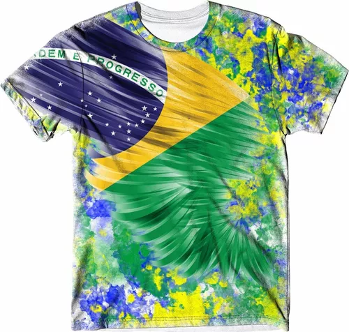Camiseta Personalizada Tie Dye Manchada Brasil 2022