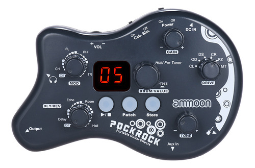 Pedal De Efectos Guitarra Portátil Multiefectos Ammoon Pockr