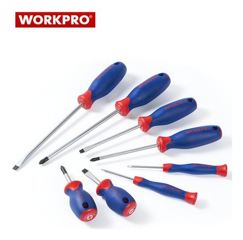 Juego 8 Destornilladores Vanadio Magneticos Workpro W00083si