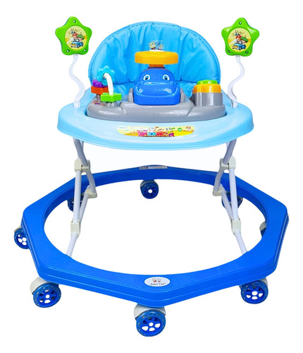 Andadera Bebé Plegable Musical Juguetero Carrito Llantas Gel Color Azul