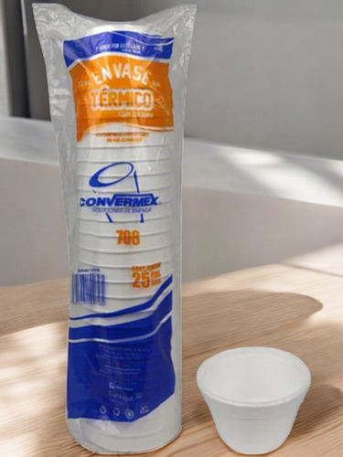 Envase Térmico 708 Convermex 1000 Piezas 237ml 8 Oz