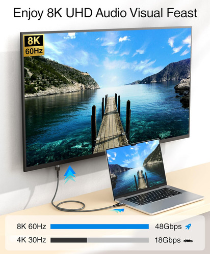 Cable Bluerigger Usb-c A Hdmi 3m, 8k60hz, Alta Definición