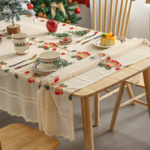 Mantel Lavable Rectangular Navideño Para Celebración,