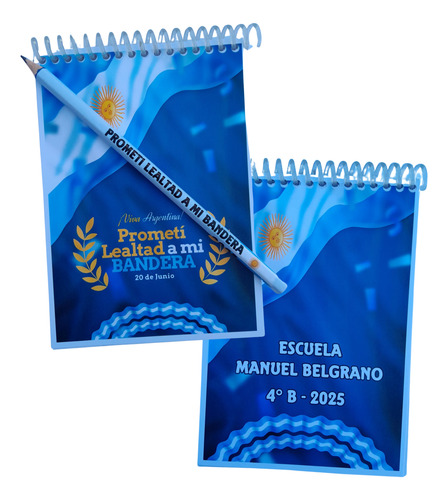 Souvenir Anotador Promesa Jura Lealtad Bandera Personalizado