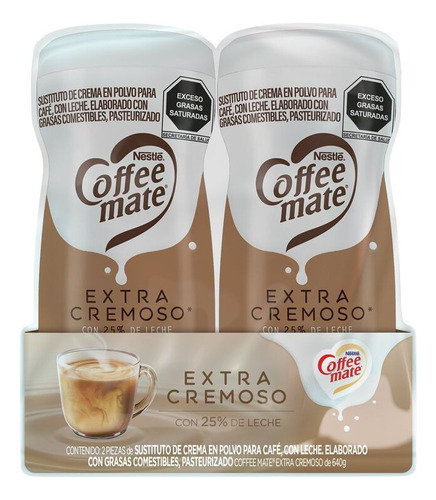Sustituto De Crema Para Café Coffee Mate Extra Cremoso 2/500