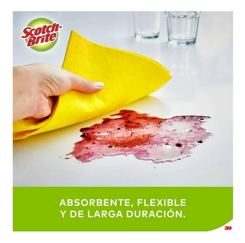 4 Pzas Paño 3m Scotch Brite Seca Todo Extra Grande 3 Pzas