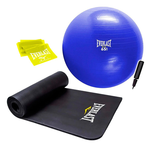 Set Everlast Colchoneta + Pelota Gymball + Banda Yoga El Rey