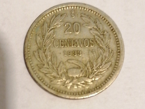 Moneda 20 Centavos Chile 1933