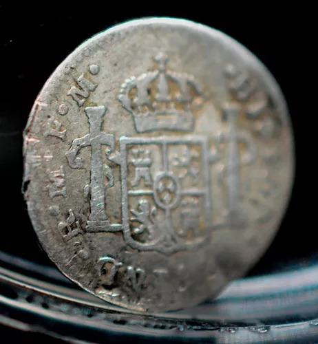 Moneda 1/2 Medio Real Plata Original Carlos Ill 1774 F M