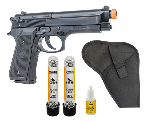 Pistola De Pressão Rossi M92 Spring 6mm + Coldre + Esferas