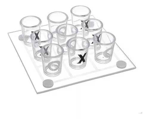 Jogo Da Velha Drink Shot Tabuleiro Vidro Vira Toma Perde Br