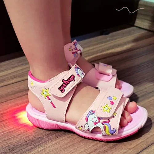 Black Sand lia Infantil Feminina Led Papete Rosa Unic rnio Frete
