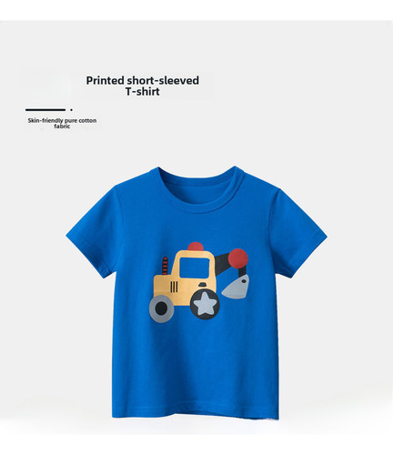 Camiseta De Algodón Con Dibujos Animados Excavator De 27 Niñ
