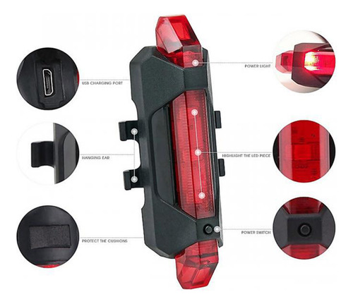 2 Unidades De Luces De Carga Usb, Mini Luz Trasera, Lámpara
