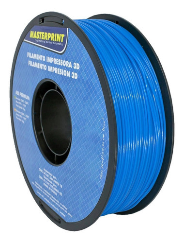 Filamento 3d Abs 1.75mm Rolo 1kg Resistente Ao Calor Rigidez Cor Azul