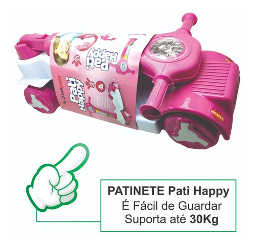 Imagem 2 de 7 de Patinete Dobravél Infantil Pati Happy 4 Rodinhas Menina Toys