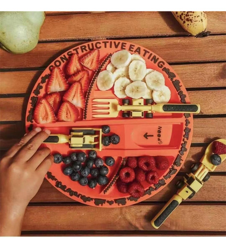 Plato De Cena Con Tema De Arquitectura Creativa Para Niños