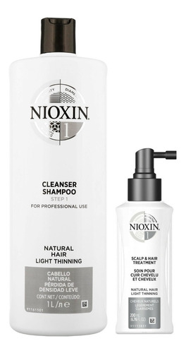 Nioxin-1 Shampoo 1000ml + Loción Capilar Cabello Natural