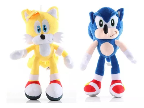 Kit 3 Boneco Pelúcia Turma Do Sonic 35 Cm Unisex Antialergic