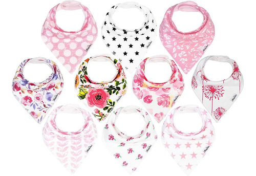 Babero Bandana Baby Drool Para Nias, Paquete De  Babero...