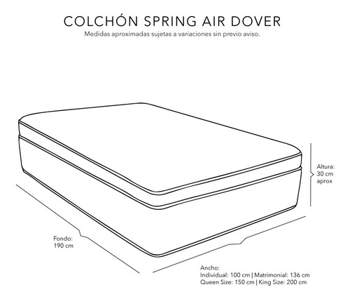 Colchón King Size Spring Air Dover + Sábanas Softy