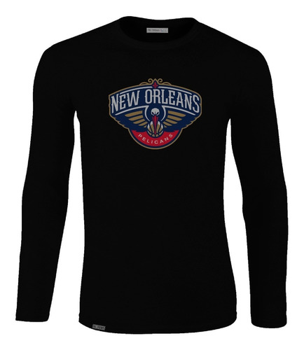 Camiseta Manga Larga New Orleans Pelicans Basketball Lbo 