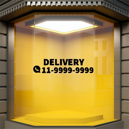 Adesivo Delivery Com Telefone Vitrine Comércio Publicidade