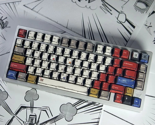 Capa Para Teclas Pbt Comic Style Keycaps Cherry 141 Teclas Branco Inglês Us