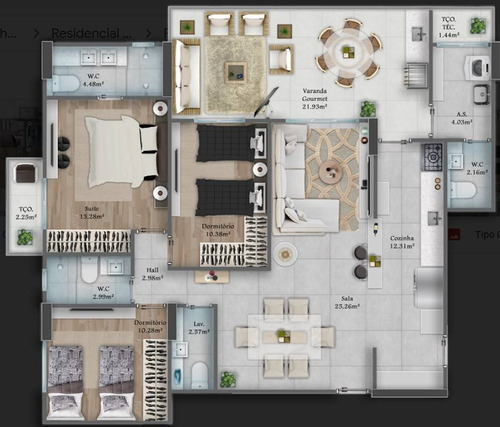 Imagem 14 de 25 de Apartamento, 3 Dorms Com 127.77 M² - Forte - Praia Grande - Ref.: Nsl22 - Nsl22