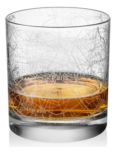 Rocks Whiskey Old Fashioned 11oz Vidrio Urbano Mapa De La Ci