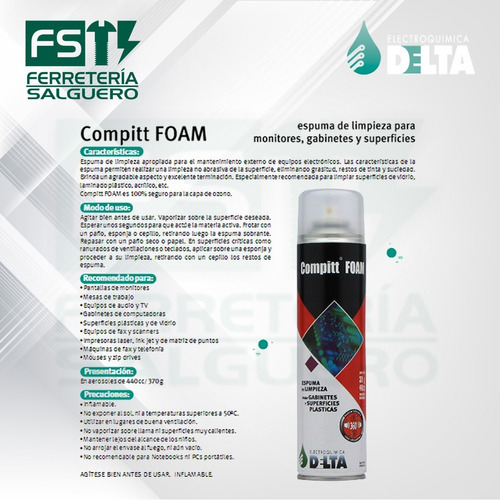 Espuma Limpiadora Pc Compitt Foam Delta X440cc Gabinetes Fs