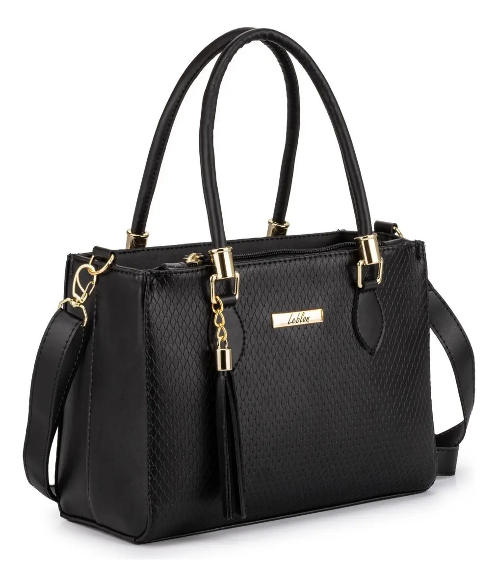 Bolsa Feminina De Ombro E Mão Lorena Média Transversal Cor Preto