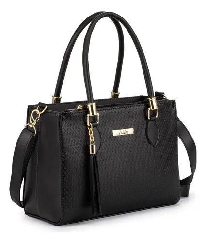 Bolsa Feminina De Ombro E Mão Lorena Média Transversal Cor Preto