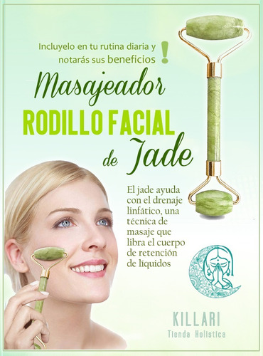 Masajeador O Rodillo Facial De Jade 