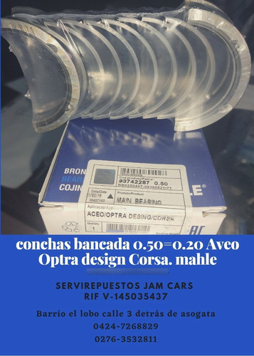 Conchas Bancada Aveo Optra Design Corsa Mahle