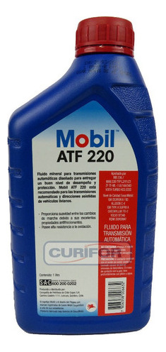 Aceite Transmisión Automática Mobil Atf 220 1 Litro