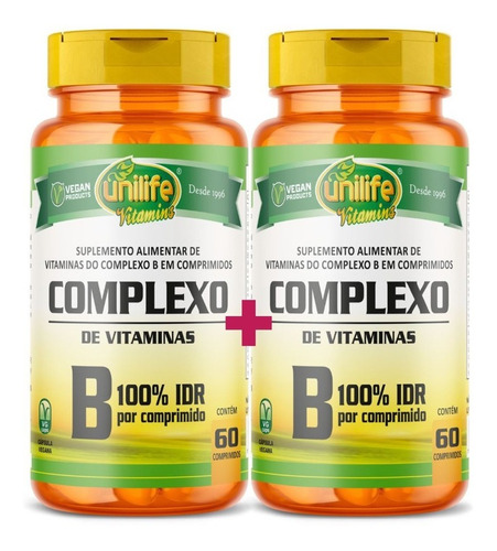 Vitaminas B Complex 120 Unidades Suplemento Para 4 Meses Veg