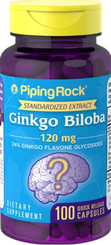 Ginkgo Biloba Estandarizado 24% Extracto 120 M G 100 Cap.