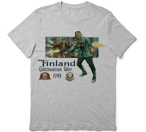 Remera Soldados Segunda Guerra Finlandes En Gris O Blanco