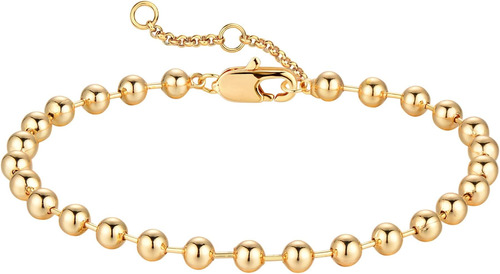 Pulsera De Eslabones De Cadena De Bolas De Oro Valloey Rover