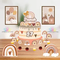 Comprar Kit Festa Só Um Bolinho Arco Iris Boho Enviar Nomeu002Fidade