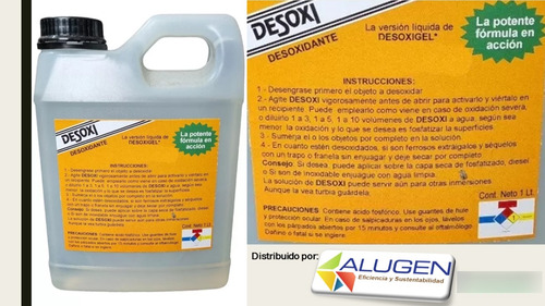 2 L Desoxi- Desoxigel Líquido: Desoxida, Pasiva Y Fosfatiza.