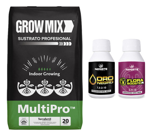 Sustrato Growmix Multipro 20lt Oro Negro Flora Booster 100cc