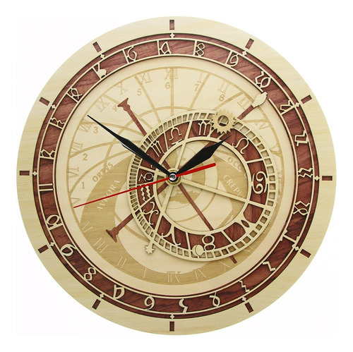 Reloj Astronómico De Praga En Madera Medieval De La Repúblic