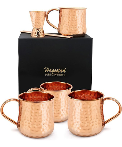 Moscow Mule Cups Juego 4 Tazas Cobre Hechas Cobre Puro Marti