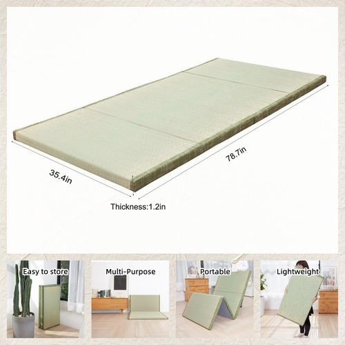 Colchón Futón Japonés Tatami Para Piso 90 X 200 X 3 Cm