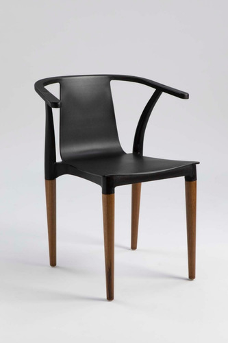 Silla Comedor Apilable Patas Madera Palta Wood Diseño Baires Estructura De La Silla Negro
